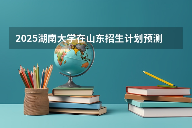2025湖南大学在山东招生计划预测