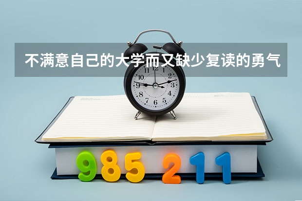 不满意自己的大学而又缺少复读的勇气，该怎么调整自己？