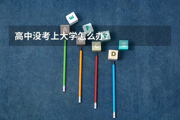 高中没考上大学怎么办？