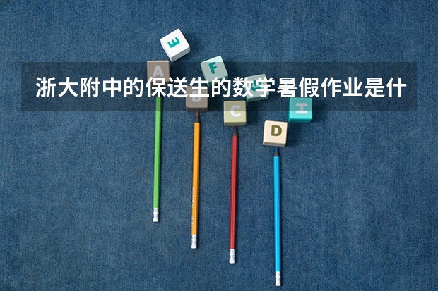 浙大附中的保送生的数学暑假作业是什么？