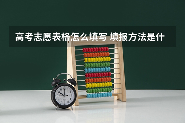 高考志愿表格怎么填写 填报方法是什么